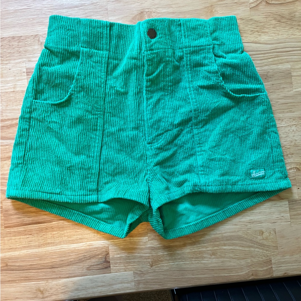 Hammie’s stretch corduroy shorts. Kelly green!
